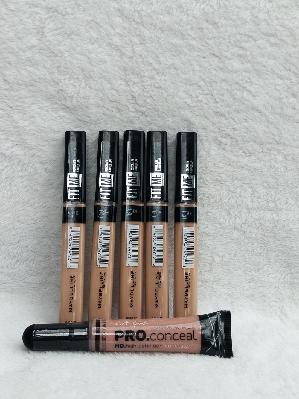 Fit Me Lot of 6 Concealer Set - (5) #020 Sand & (1) L.A. Girl PRO. Conceal